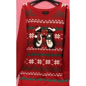 Women’s Blizzard Bay Penguin Christmas Sweater Holiday Size XLARGE